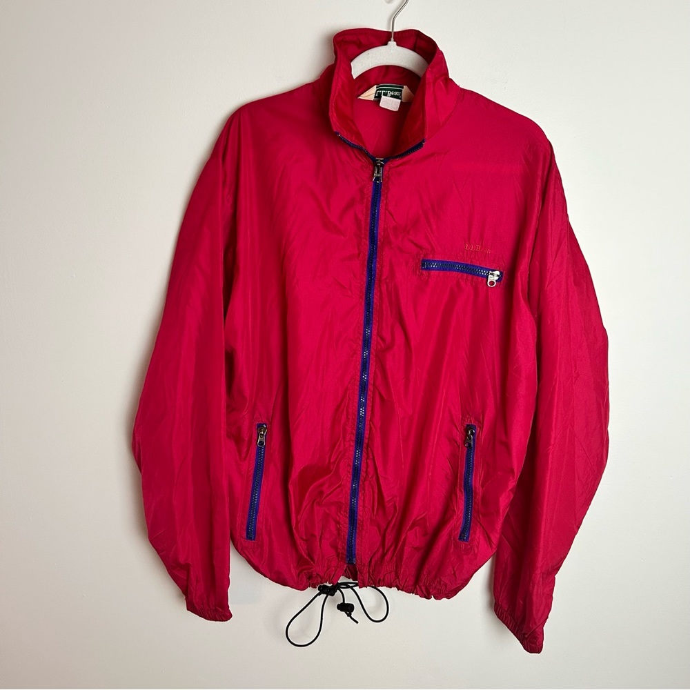 Vintage LL BEAN Men’s Red Windbreaker Full Zip Jacket Large L